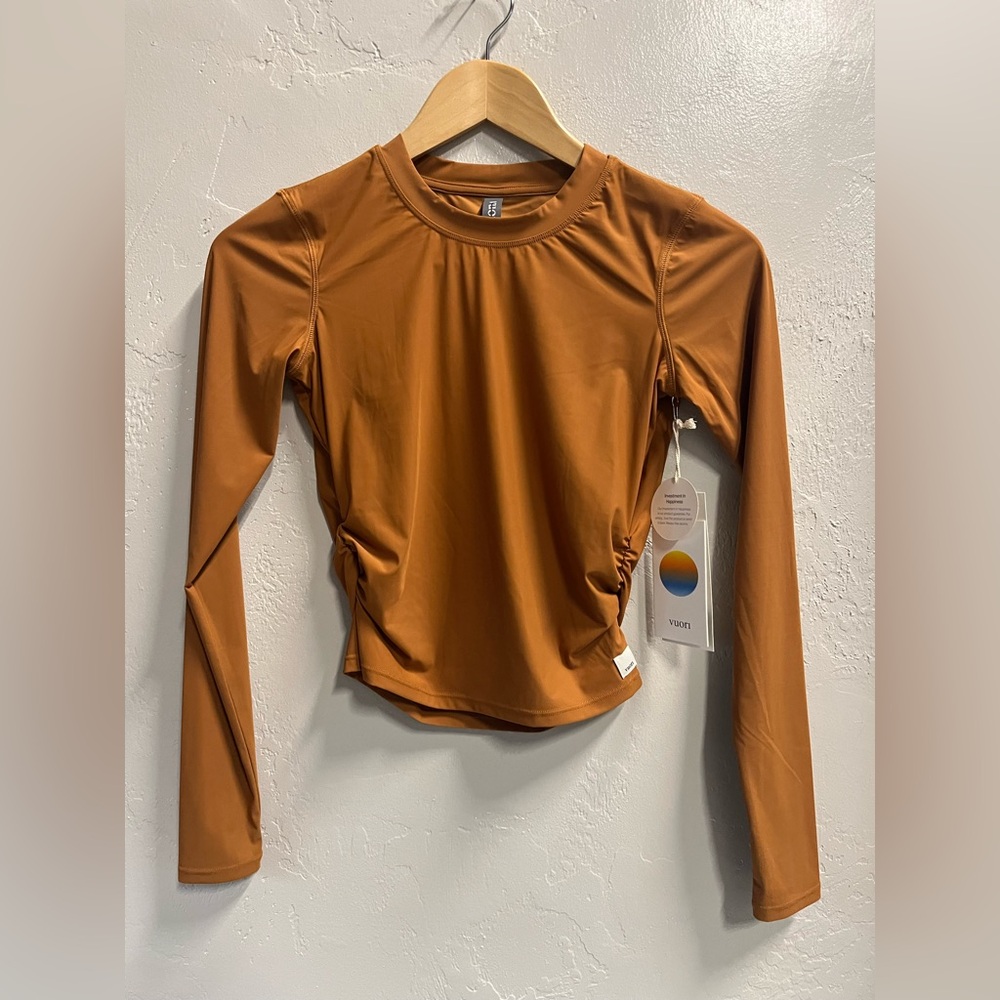 Vuori Women's Long Sleeve Dune Crew Top Small NWT Tumeric